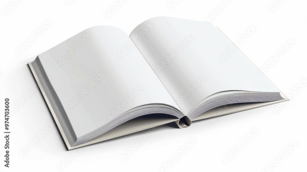 Clean White Open Magazine Mockup with Blank Pages and Soft Shadows for Design and Presentation. Top View Vector Illustration. Clean White Open Magazine Mockup with Blank Pages and Soft Shadows for Design and Presentation. Top View Vector Illustration.