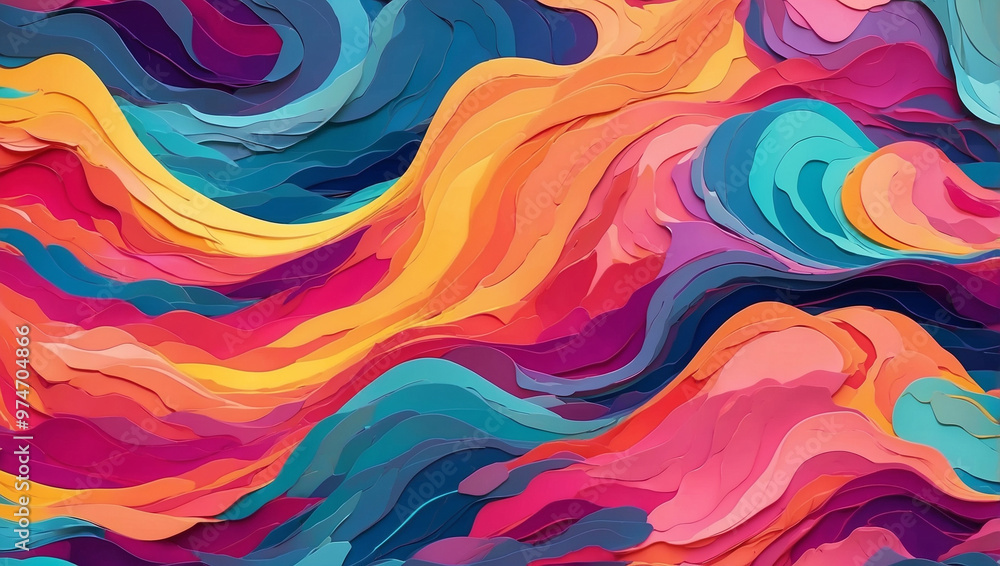 Abstract Background with Waves Vibrant Colors Abstract Background with Waves Vibrant Colors
