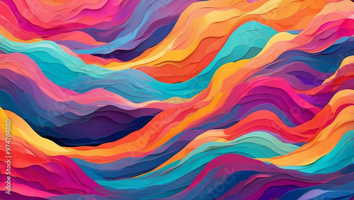 Abstract Background with Waves Vibrant Colors