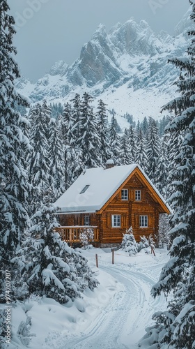 A Cozy Cabin Nestled in a Winter Wonderland