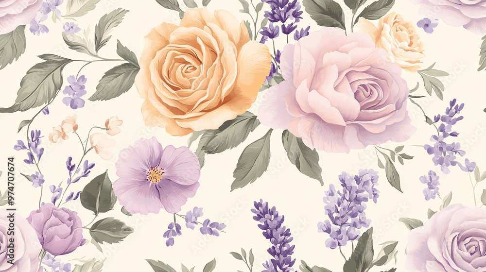 Romantic Floral Seamless Pattern Romantic Floral Seamless Pattern