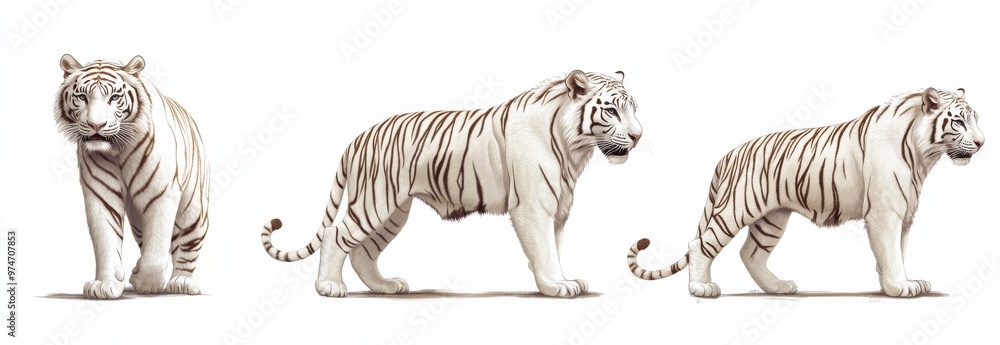 Obraz premium White tiger isolated on white background