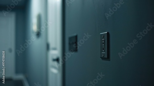 Electrical Outlet on a Blue Wall