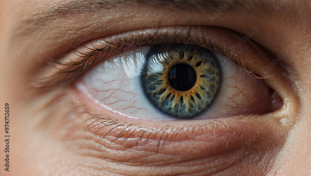 Fototapeta premium Closeup Detail of a Beautiful Male Eye Macro
