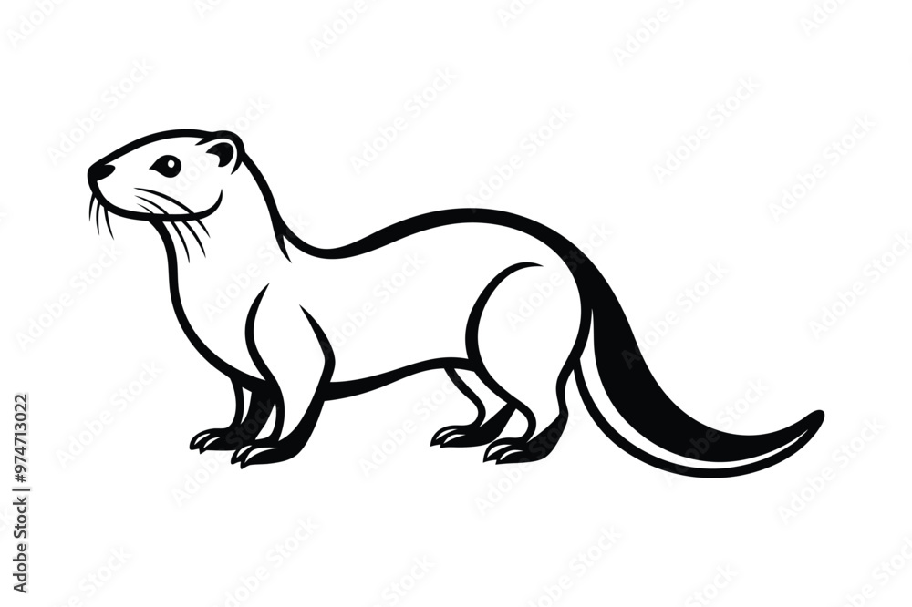 Fototapeta premium An Otter vector line art illustration