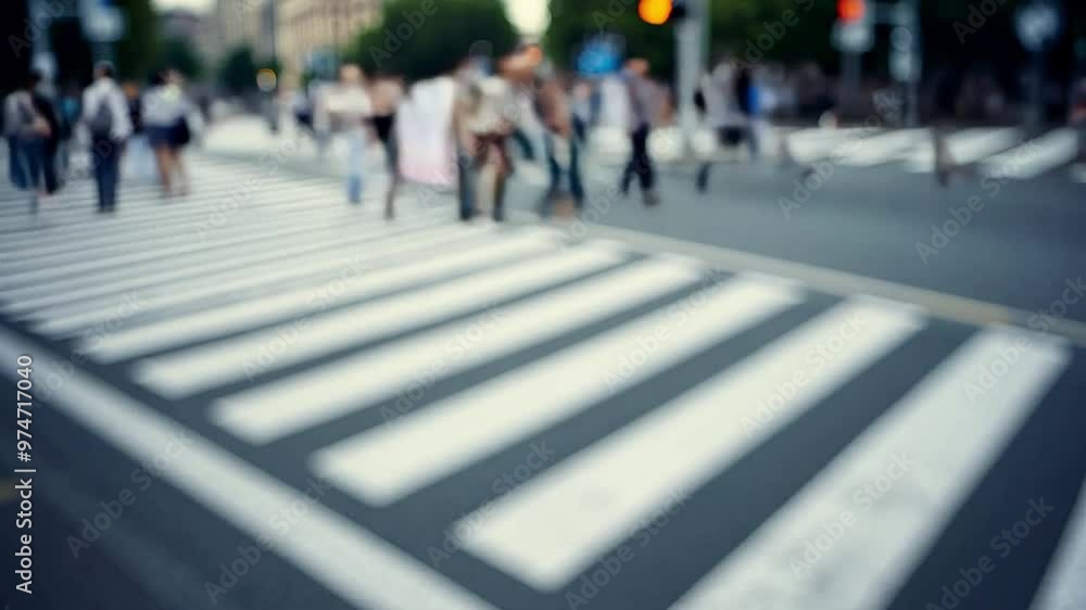 Time lapse of a zebra crossing where many people cross in a large city. Time lapse of a zebra crossing where many people cross in a large city.