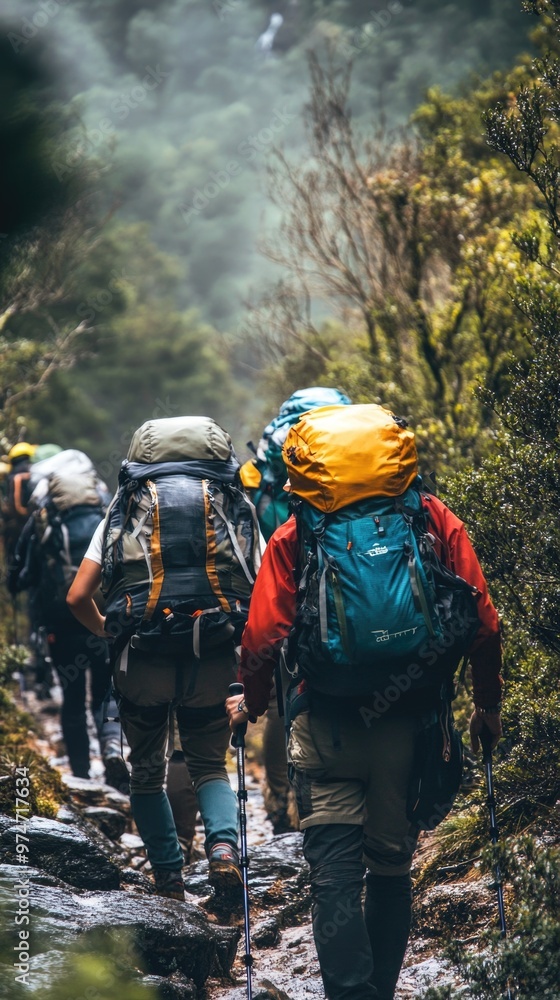 Packs – Hikers Wearing Backpacks Climbing Rugged Terrain Symbolizing Adventure and Endurance Packs – Hikers Wearing Backpacks Climbing Rugged Terrain Symbolizing Adventure and Endurance