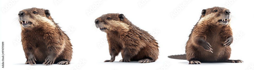Beaver isolated on white background Beaver isolated on white background