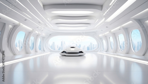 Empty Space Inside Futuristic Room photo