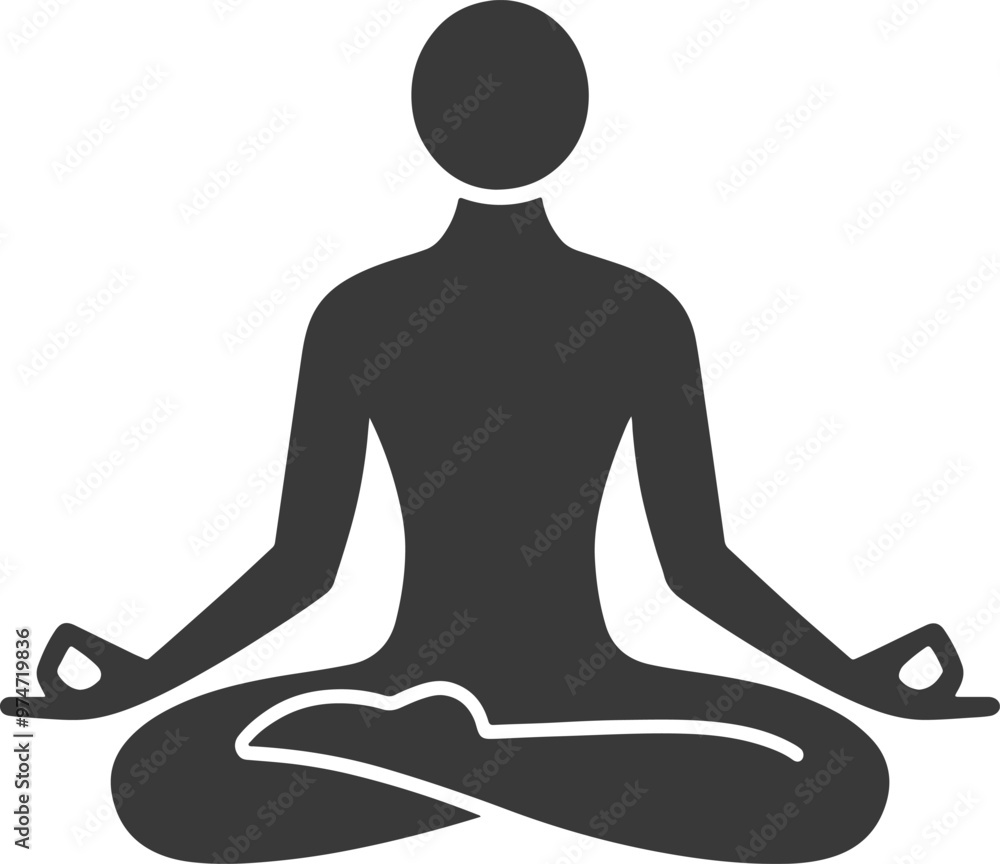 yoga logo icon silhouette vector art illustration