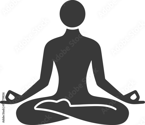 yoga logo icon silhouette vector art illustration