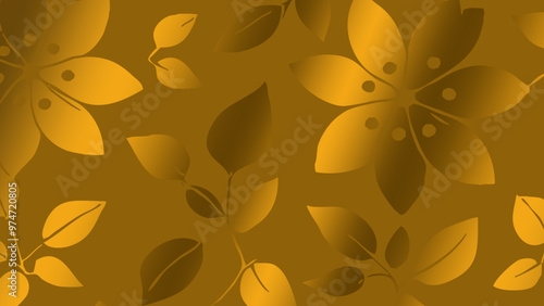 Luxurious golden botanical background. Printable wallpapers, covers, wall art, greeting card, wedding cards, invitations.