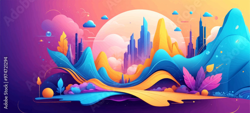 5TH JUNE-World Environment Day. Ecology concept with green city on earth, World environment and sustainable development concept, vector illustration