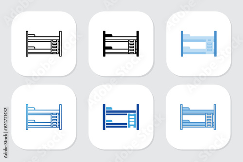 bunk bed icons with various design styles