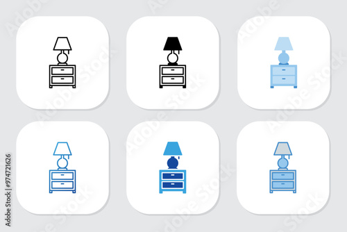 desk lamp icons with various design styles