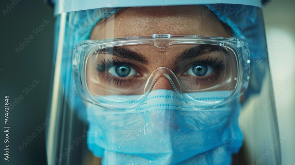 Healthcare Professional Adjusting Mask Healthcare Professional Adjusting Mask