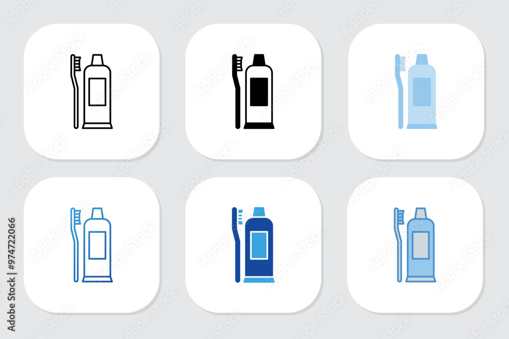 toothbrush icons with various design styles toothbrush icons with various design styles