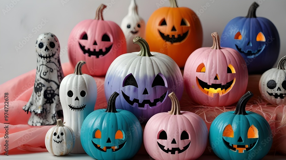 Obraz premium halloween candy and pumpkin