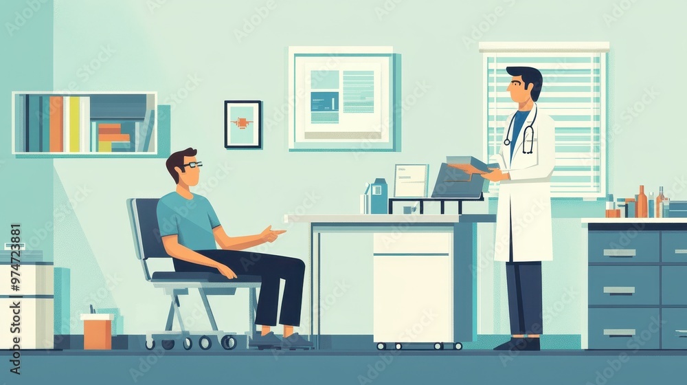 Doctor Examining Patient in a Medical Office Doctor Examining Patient in a Medical Office