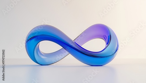 3D Render Of Blue And Purple Glass Rings