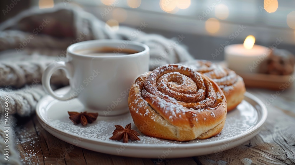 Cinnamon rolls with coffee Cinnamon rolls with coffee