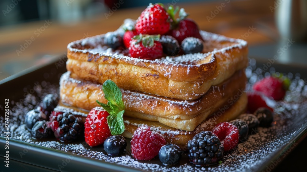 French Toast with Powdered Sugar French Toast with Powdered Sugar