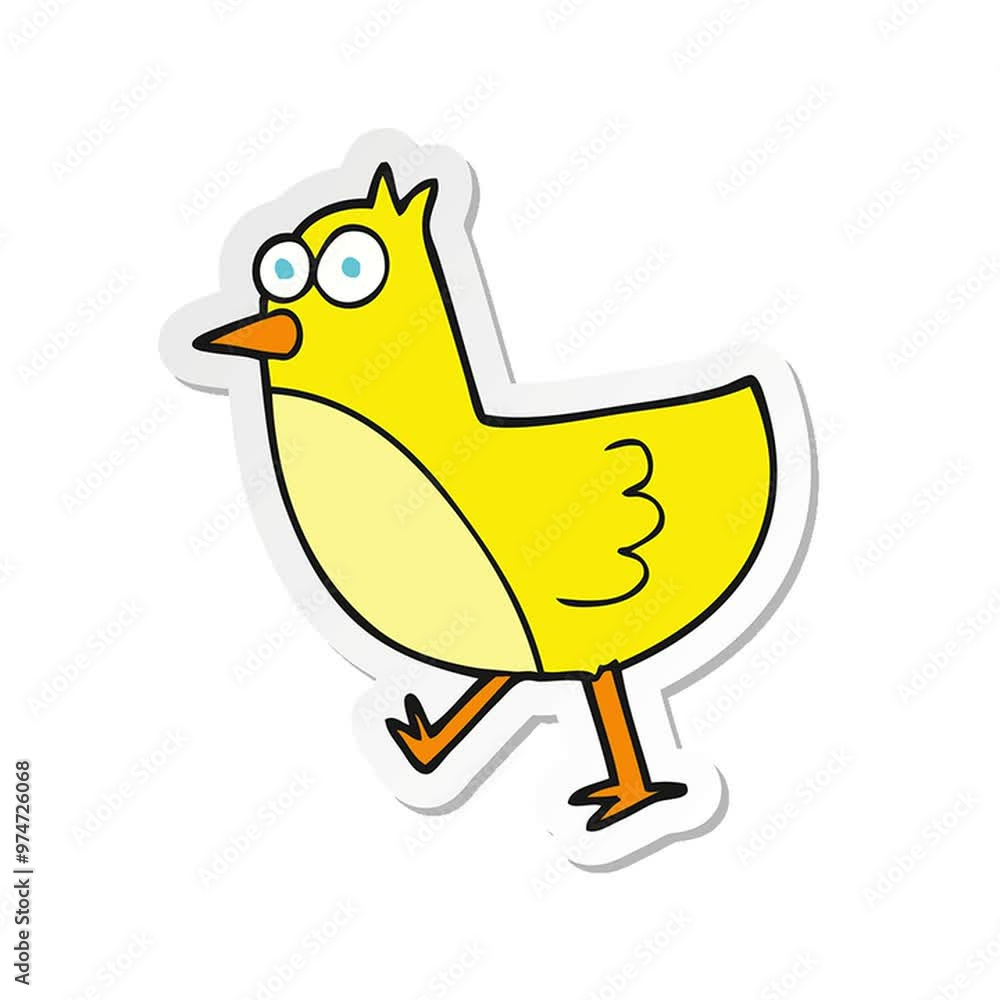 sticker of a cartoon bird sticker of a cartoon bird