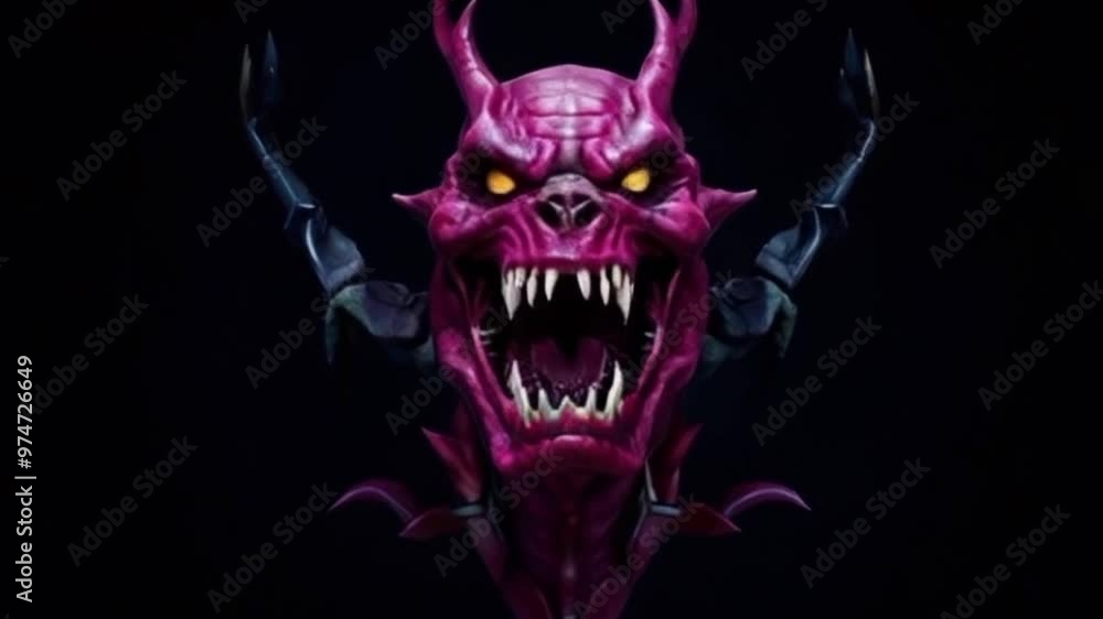 Nightmares, scary monsters with evil face for Halloween, computer ai generated hellish characters. Nightmares, scary monsters with evil face for Halloween, computer ai generated hellish characters.