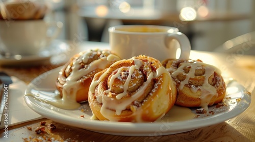 Cinnamon Rolls with Coffee photo