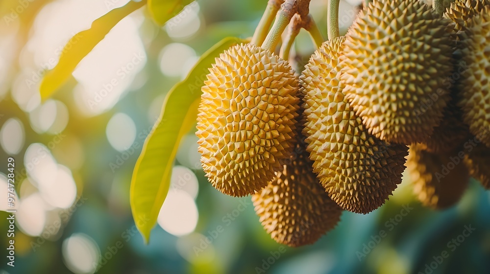 Durian fruits Durio at one of the durian farms in Thailand : Generative AI Durian fruits Durio at one of the durian farms in Thailand : Generative AI