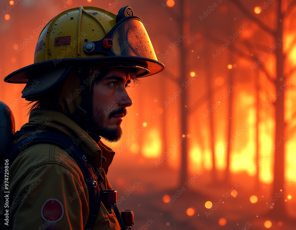 Courage in the flames: fireman covered in ash faces the heat of a wild forest blaze Courage in the flames: fireman covered in ash faces the heat of a wild forest blaze