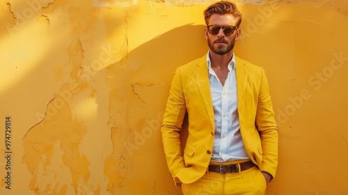 Stylish Man in Sunny Yellow Fashion