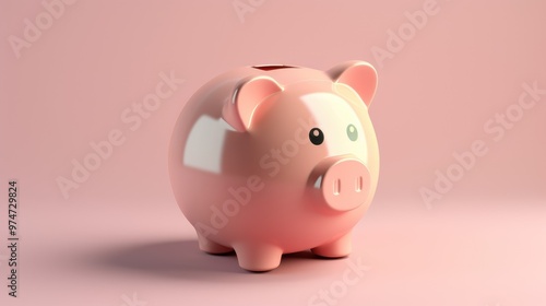 A pink piggy bank sits on a pink background, ready to save your money.