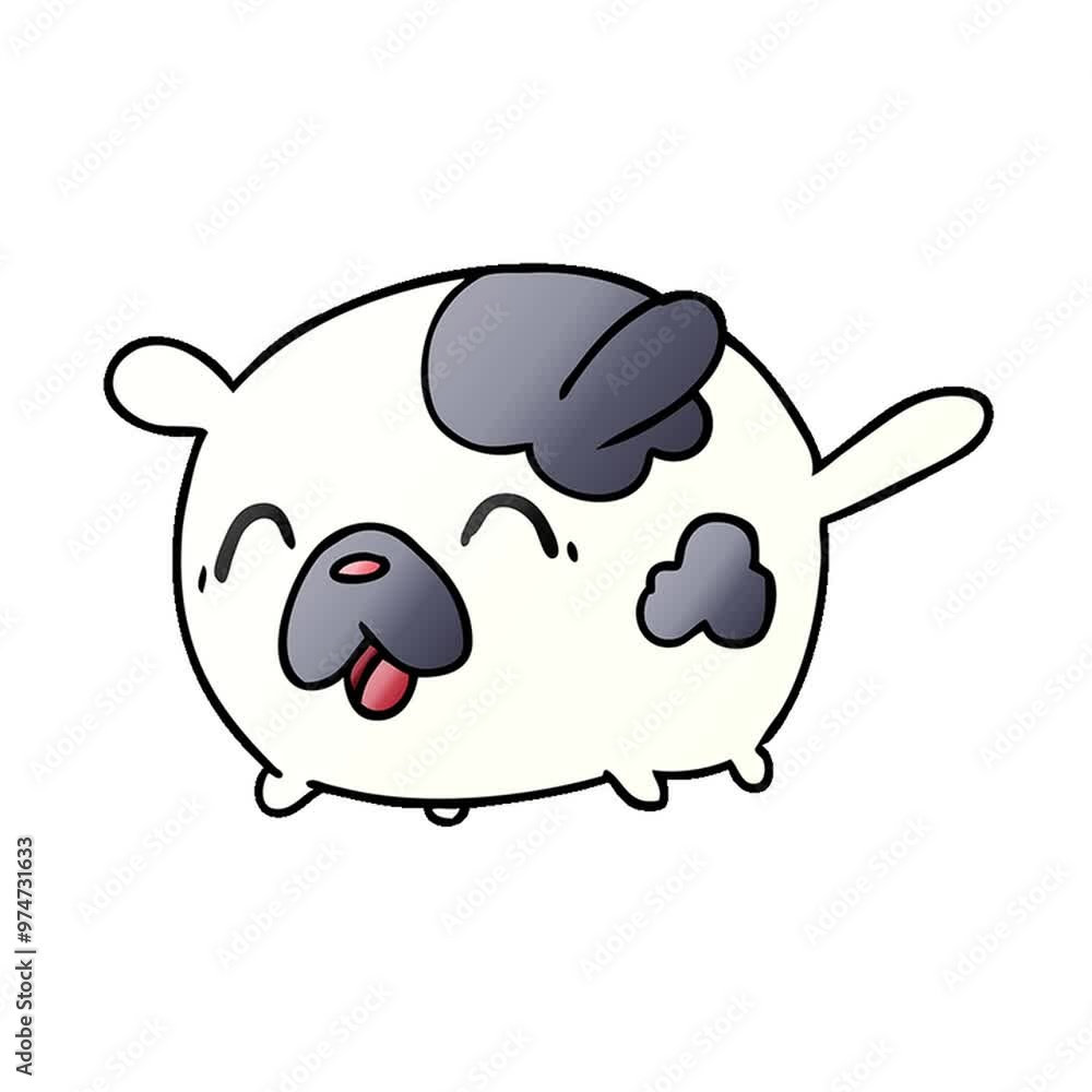 gradient cartoon illustration kawaii cute patch dog gradient cartoon illustration kawaii cute patch dog