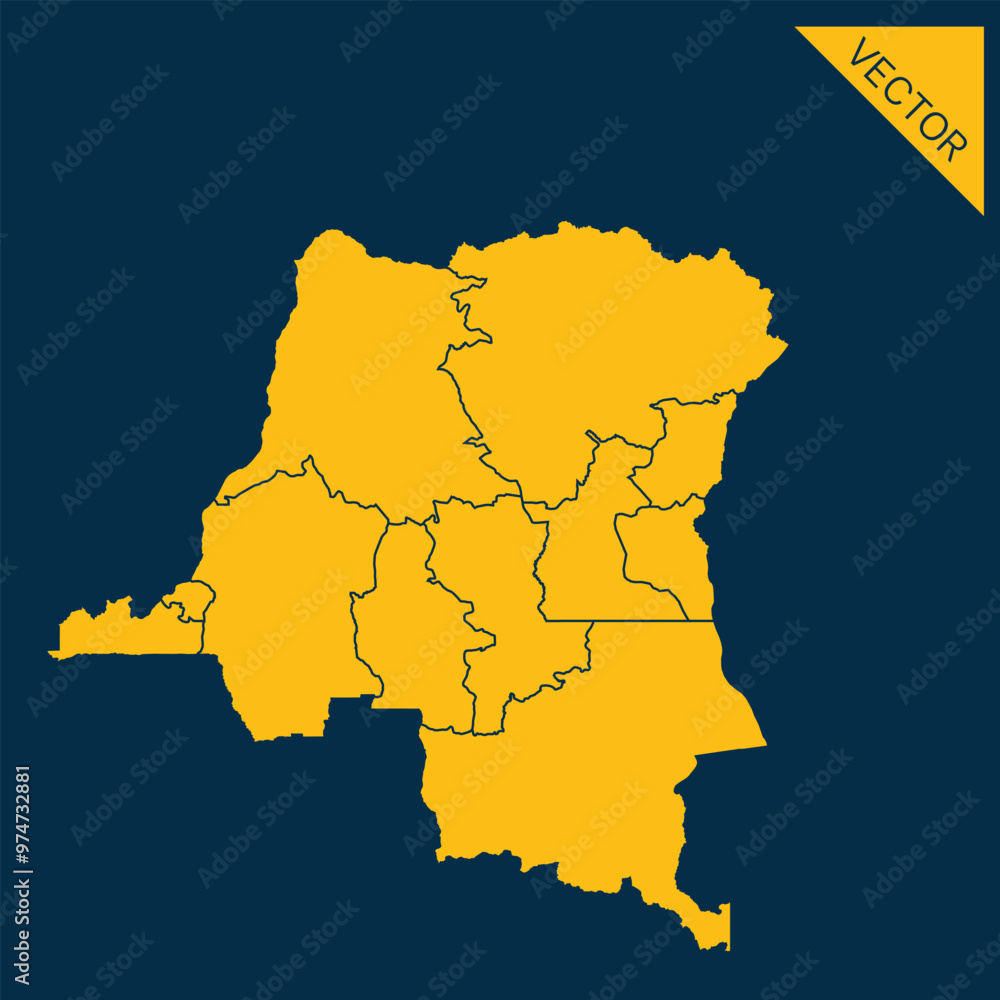 Obraz premium congo DR map
