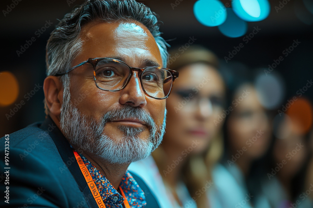A man in glasses and a suit looks directly at the camera. A man in glasses and a suit looks directly at the camera.