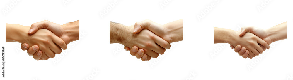 Set, collection of Close-up of a handshake isolated on transparent background. Set, collection of Close-up of a handshake isolated on transparent background.
