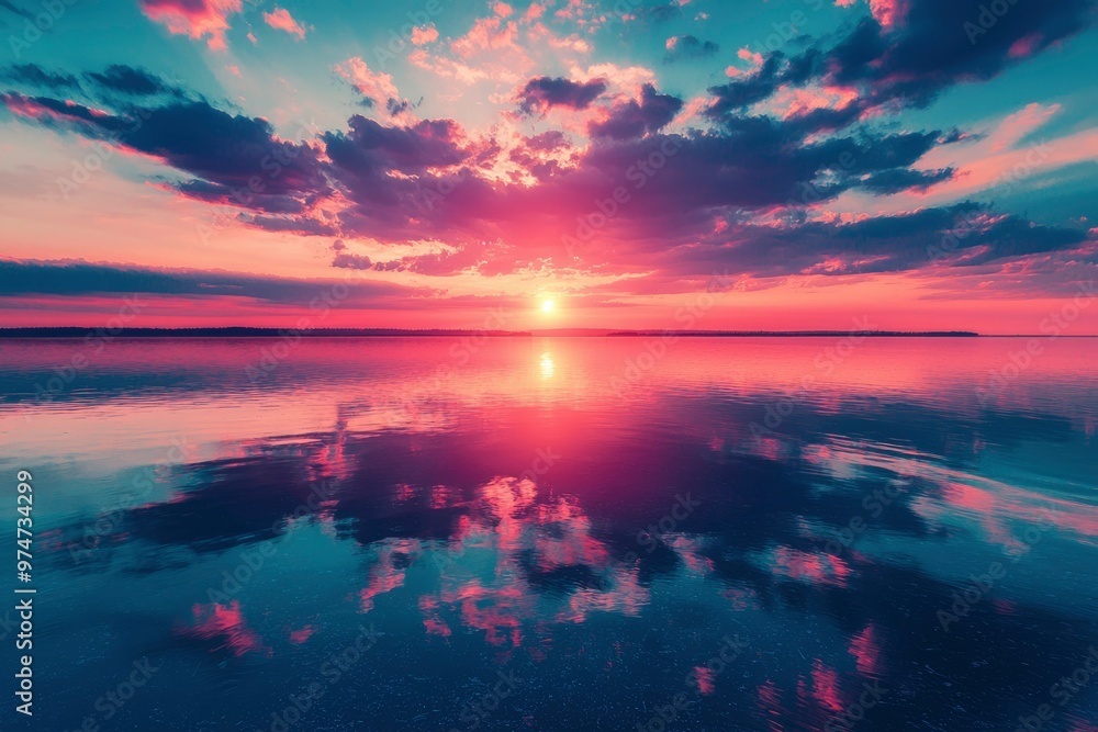 Sunset Reflection on a Still Lake Sunset Reflection on a Still Lake