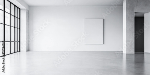 Empty room interiors in warm tones with a mix of natural window lighting and shadows. Minimalist apartment interior