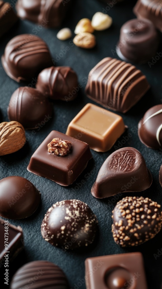 Chocolate Pieces – Collection of Chocolates in Different Forms Arranged Elegantly Chocolate Pieces – Collection of Chocolates in Different Forms Arranged Elegantly
