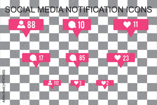 social media notification icon vector