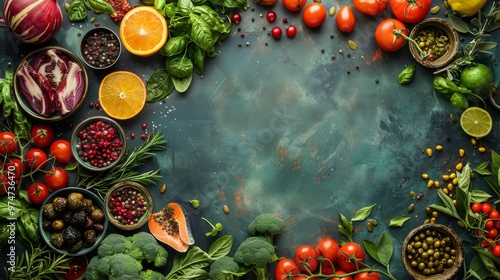 Wallpaper Mural Minimalist Background: Green and Natural Food Concepts for World Vegan Day
 Torontodigital.ca