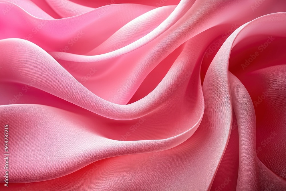 Obraz premium Abstract Pink Fabric with Smooth, Flowing Curves