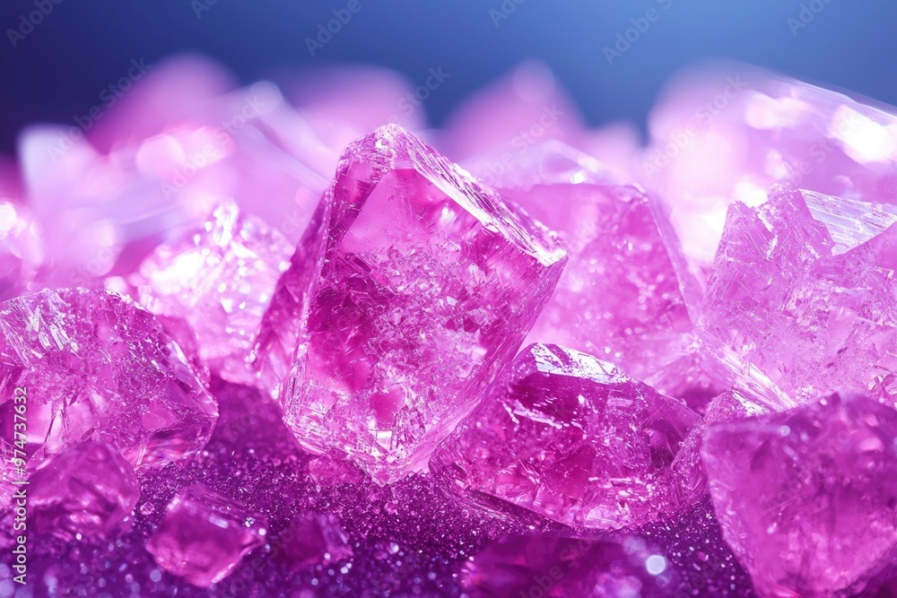 Close-up of Shiny Purple Crystals with Sparkling Texture Close-up of Shiny Purple Crystals with Sparkling Texture