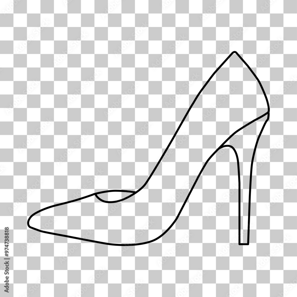 High heel icon, shoe fashion style sign, elegant woman symbol vector illustration High heel icon, shoe fashion style sign, elegant woman symbol vector illustration