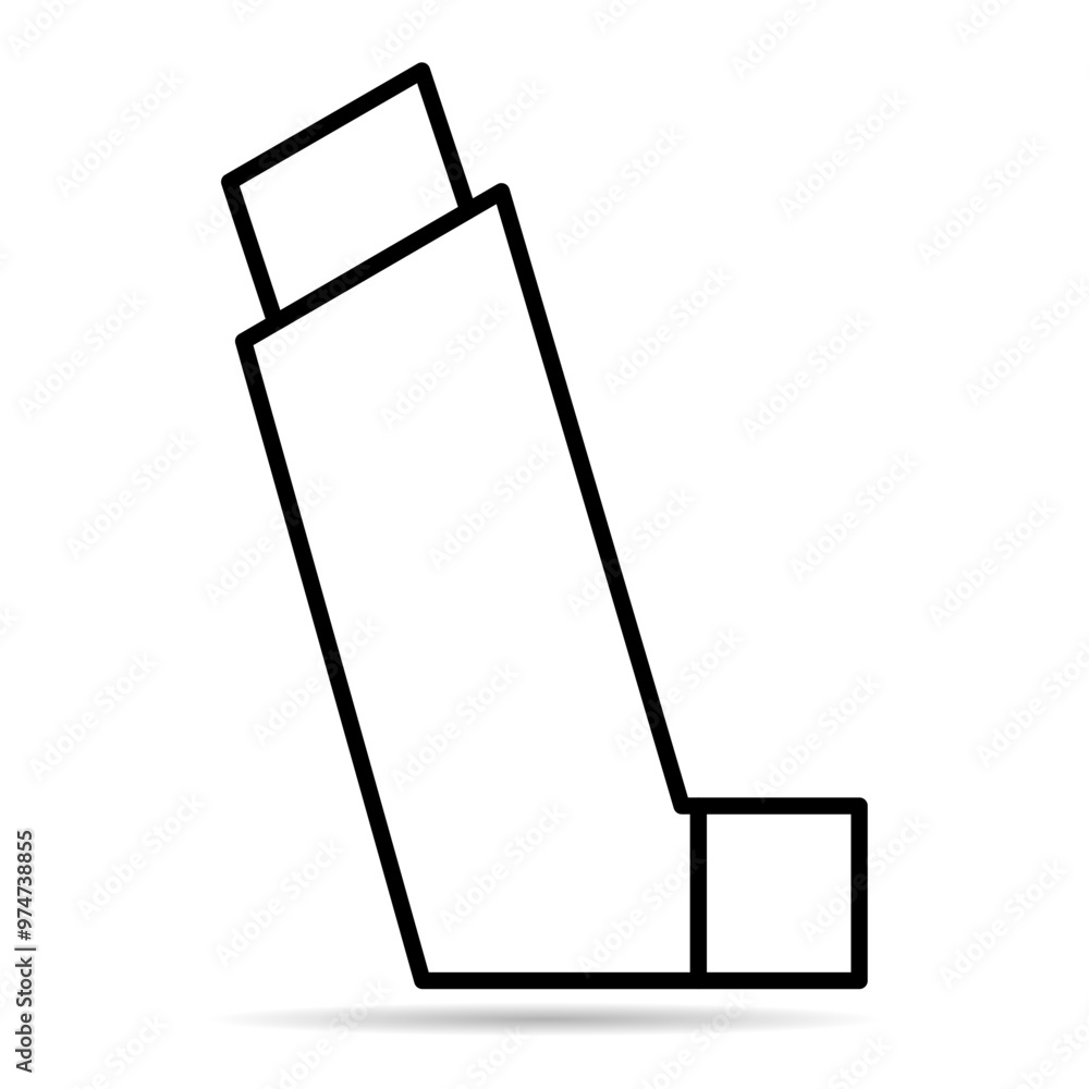 Asthma inhaler design shadow icon, medicine health care sign, graphic vector illustration Asthma inhaler design shadow icon, medicine health care sign, graphic vector illustration
