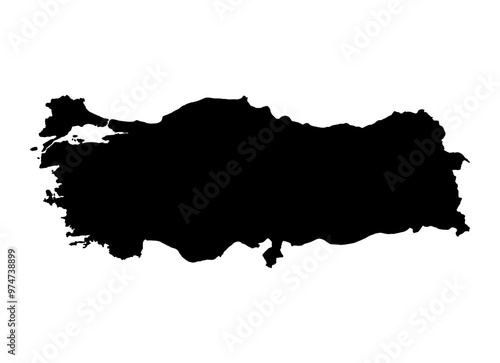 Turkey map symbol shape, travel web flat concept icon symbol vector illustration