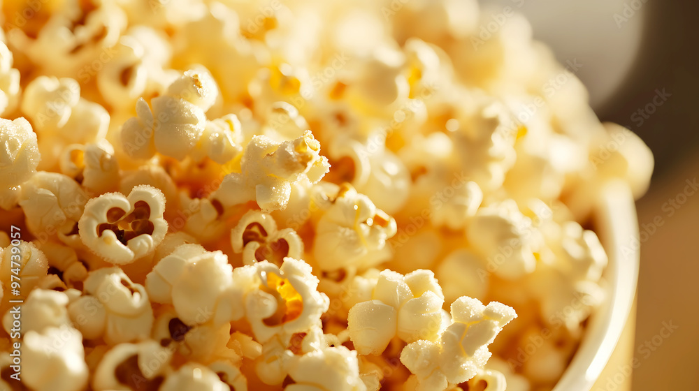 Kettle corn popcorn with a golden, sugary coating, the perfect combination of sweetness and salt Kettle corn popcorn with a golden, sugary coating, the perfect combination of sweetness and salt