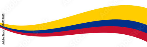 Columbian Flag Wave Banner Background. Waving Columbia Flag. Colors of Columbia Flag Decoration. Vector Illustration.