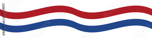 Dutch Flag Wave Banner Background. Waving Dutch Flag. Colors of Netherlands Flag Decoration. Vector Illustration.